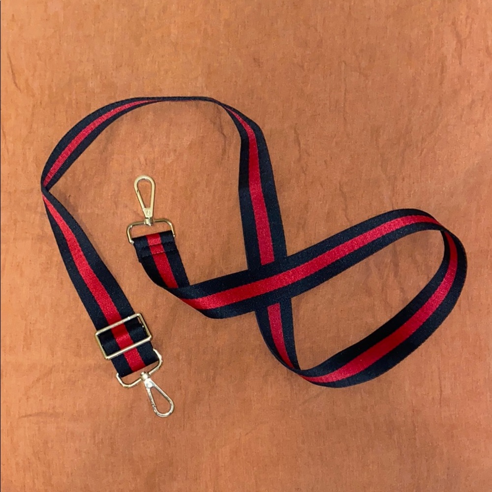 **OFFERS WELCOME** Red and Black Striped Bag Strap ✨